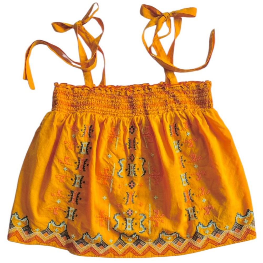 By Antropologie Embroidered Aliza Tank Women Size Small Orange
